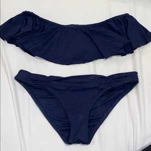 Navy LSpace Ruffle Bikini